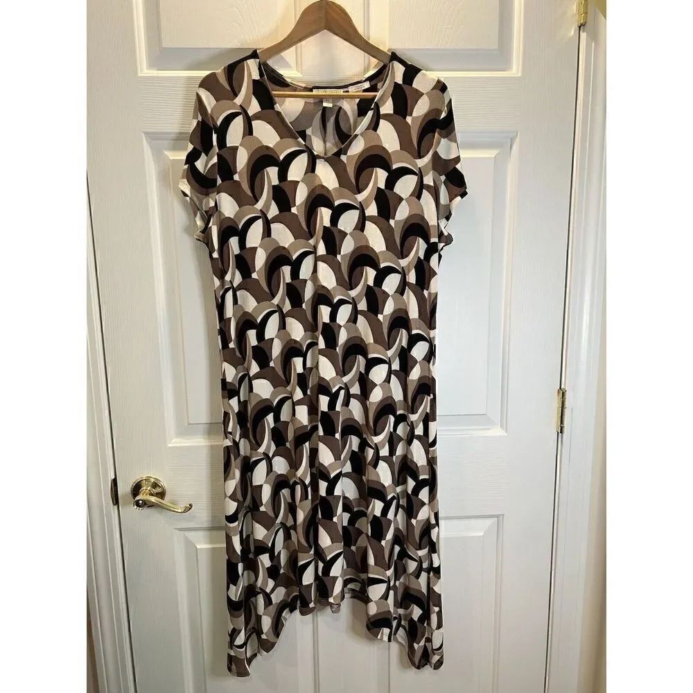 Dana Buchman V-Neck Dress Travel Anywhere Size XL
